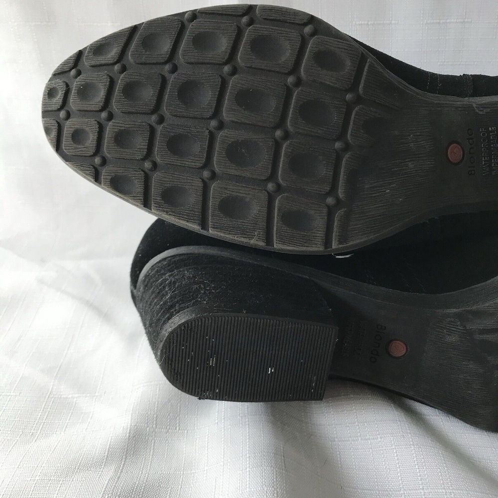 Blondo Womens Valli Waterproof Suede Ankle Bootie US 9.5 M Black Zip - Picture 9 of 12